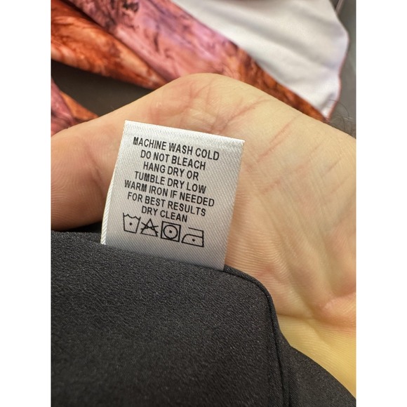 Askari Blouse Womens Large Pink Brown Abstract Flare Sleeve V Neck Art Top USA - Picture 5 of 10